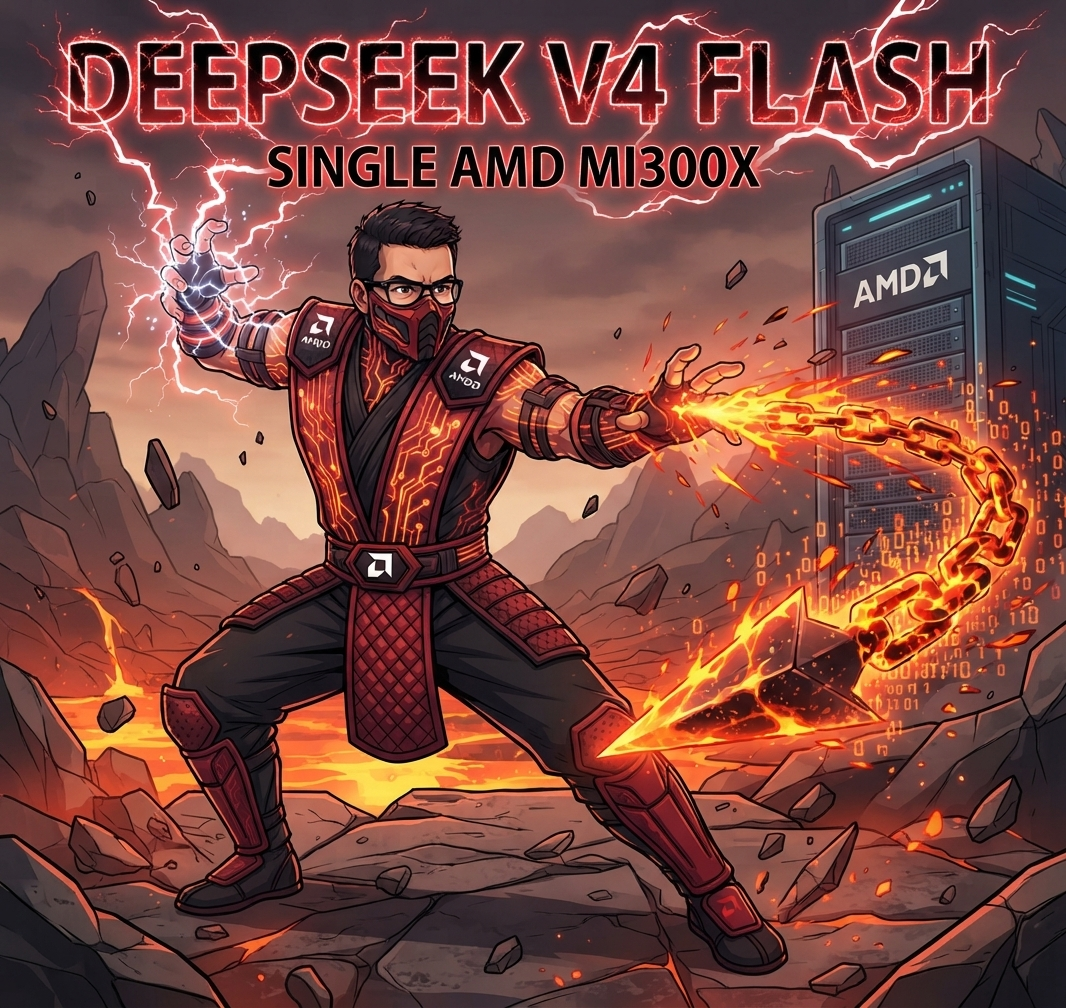 DeepSeek V4 Flash no AMD MI300X: Quando a Eficiência Encontra o Poder Bruto